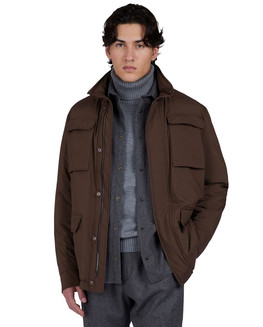 Paul & Shark tussenjas bruin Platinum waterdicht polyester