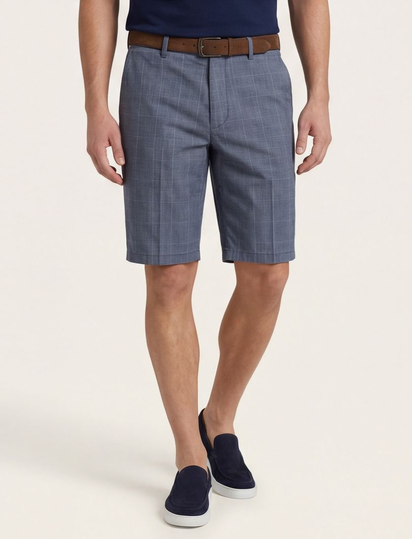 Meyer B-palma bermuda blauw geruit