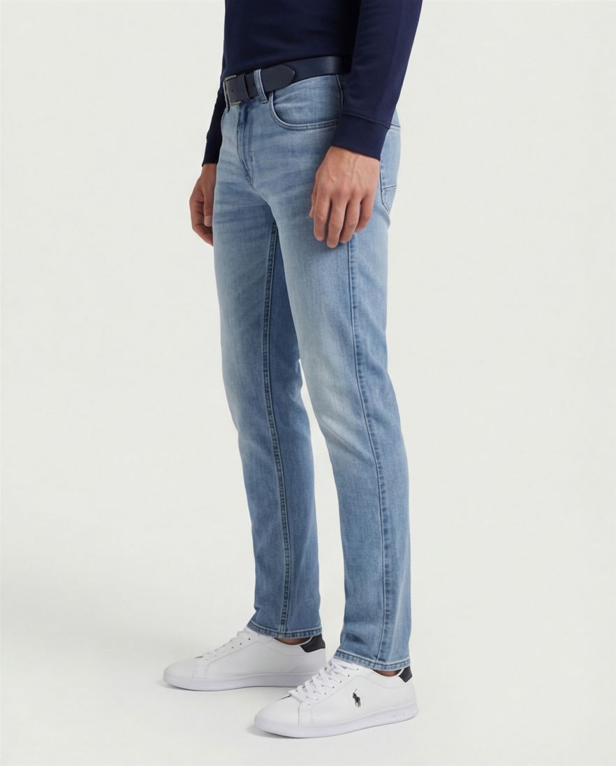 PME Legend 5-p lichtblauw regular fit denim gemeleerd