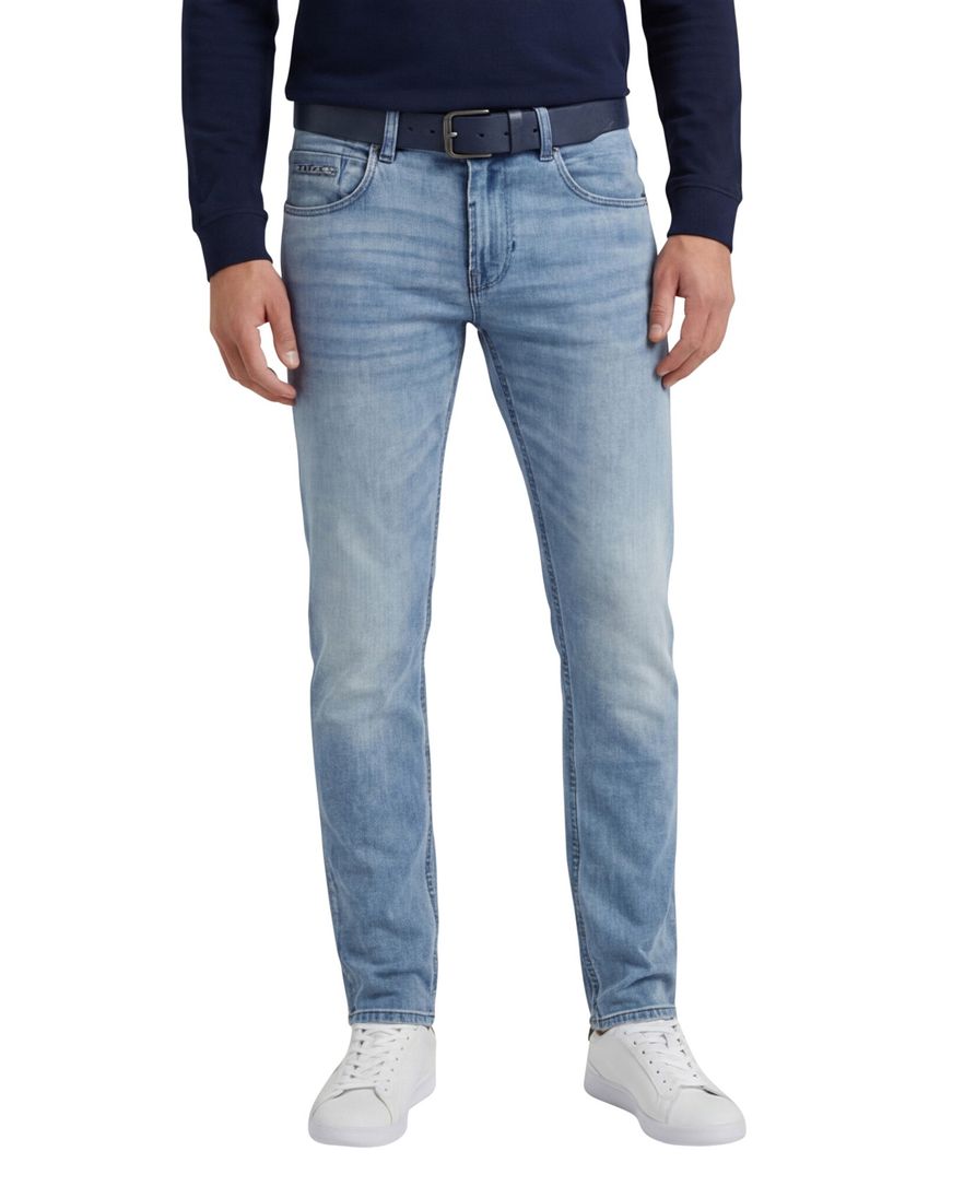 PME Legend 5-p lichtblauw regular fit denim gemeleerd
