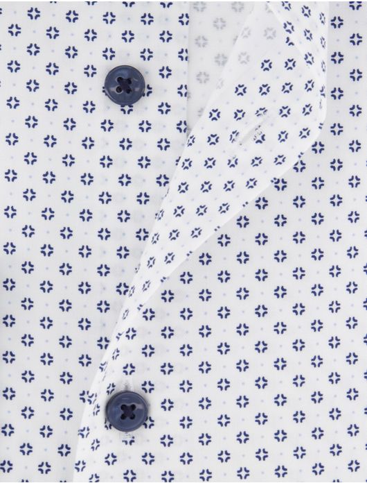 Olymp overhemd wit geprint