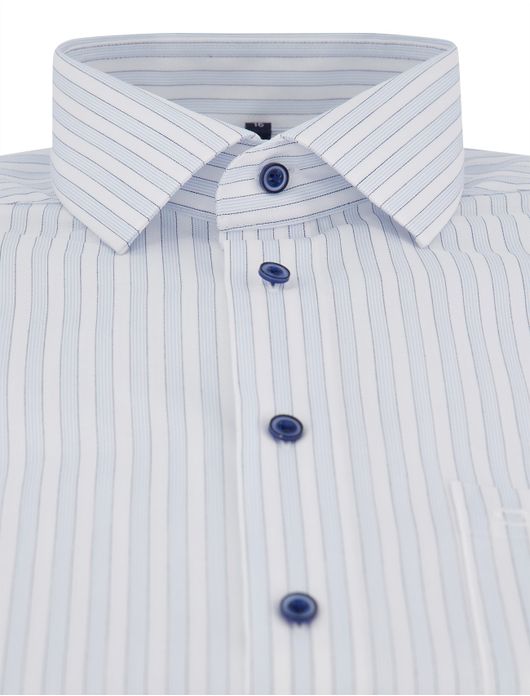 Olymp overhemd wit blauw gestreept