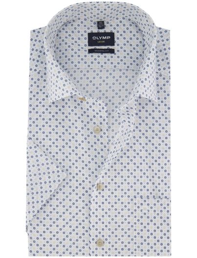 Olymp Olymp overhemd geprint korte mouw strijkvrij