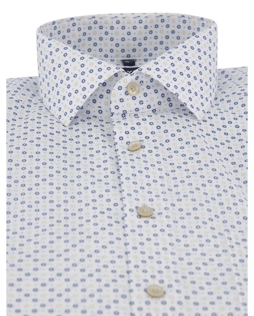 Olymp overhemd geprint korte mouw strijkvrij normale fit