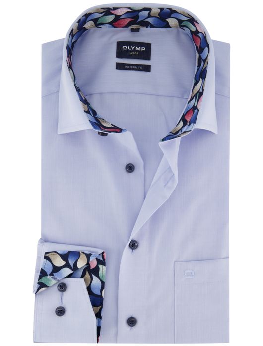 Olymp overhemd lichtblauw strijkvrij modern fit