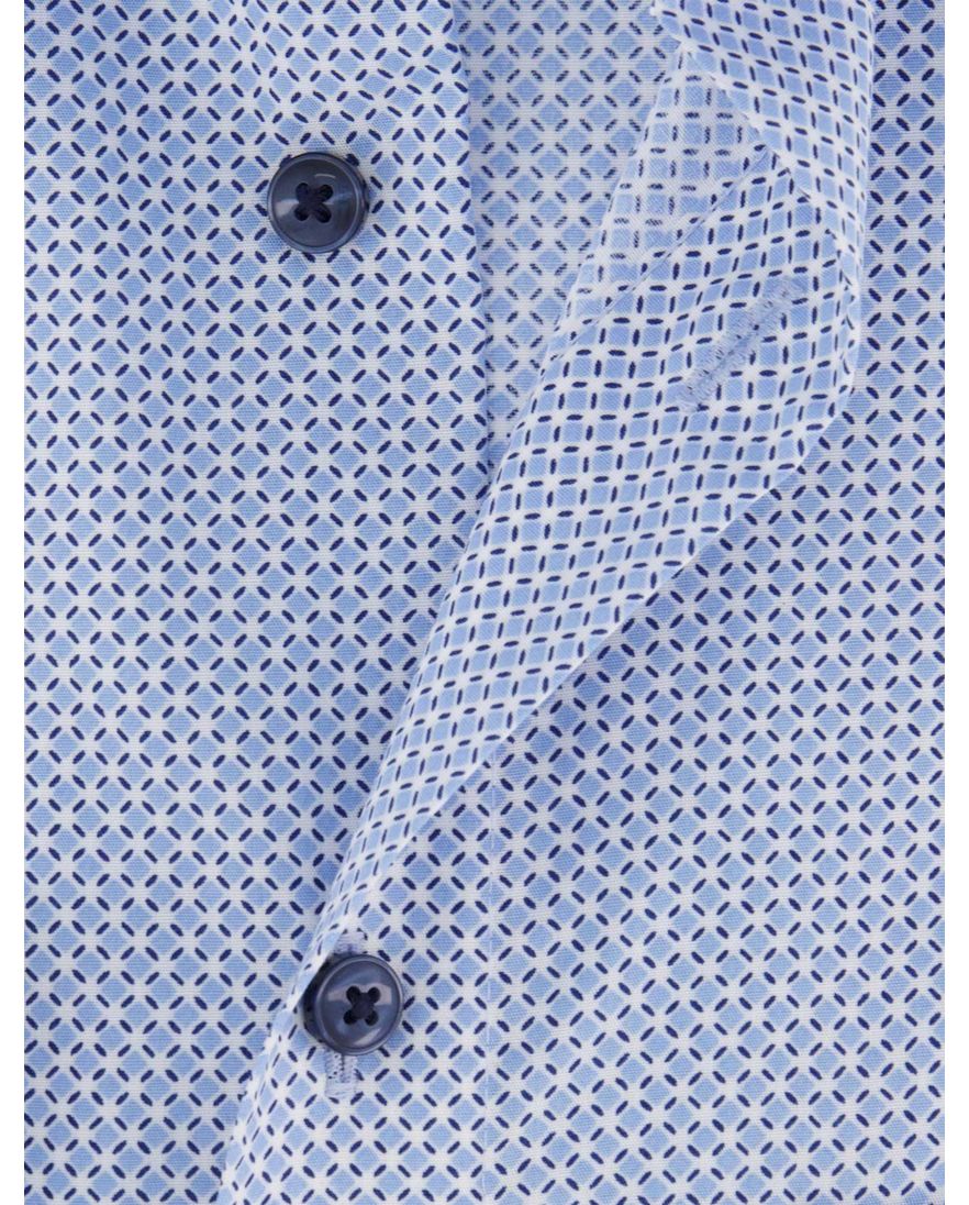 Olymp overhemd blauw modern fit strijkvrij borstzak