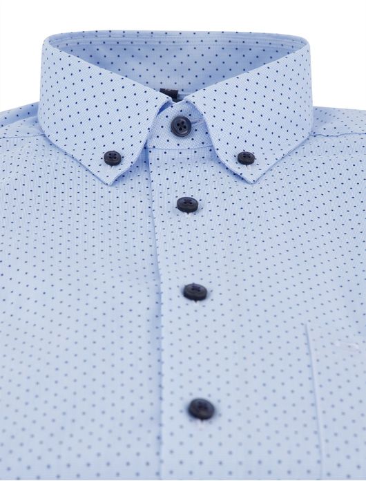 Olymp overhemd blauw geprint