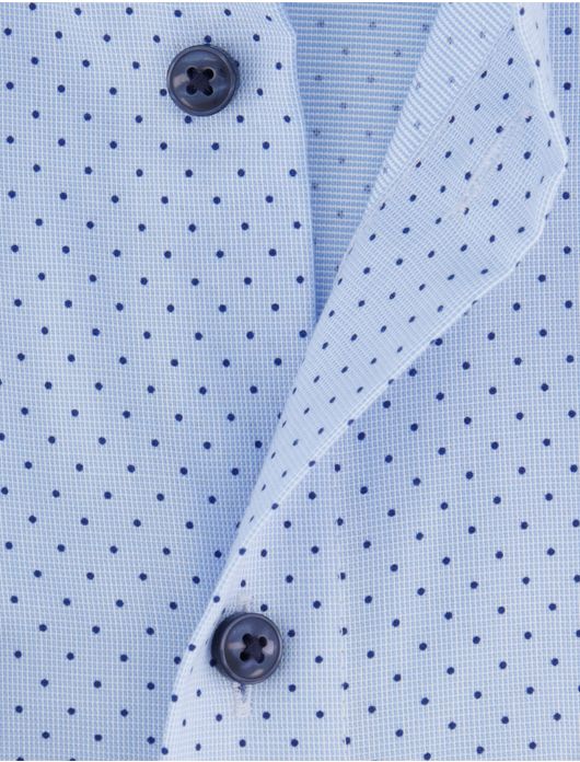 Olymp overhemd blauw geprint