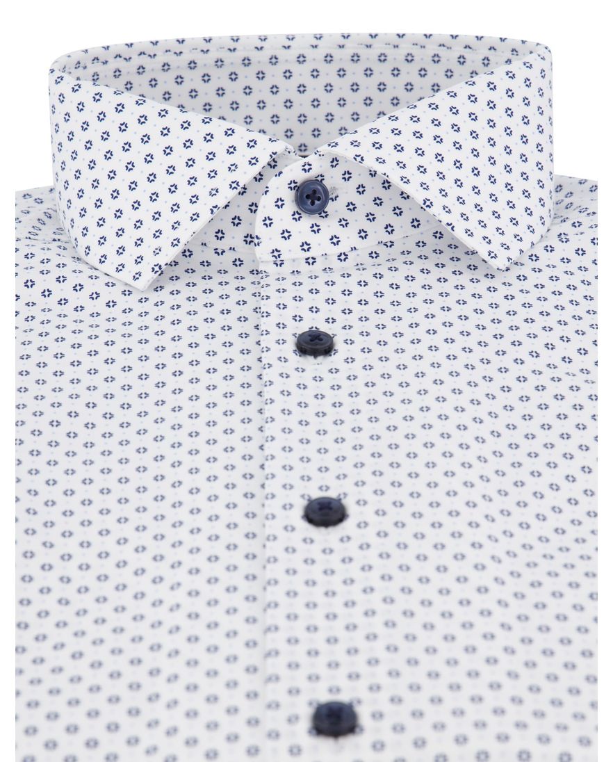 Olymp overhemd wit katoen normale fit geprint