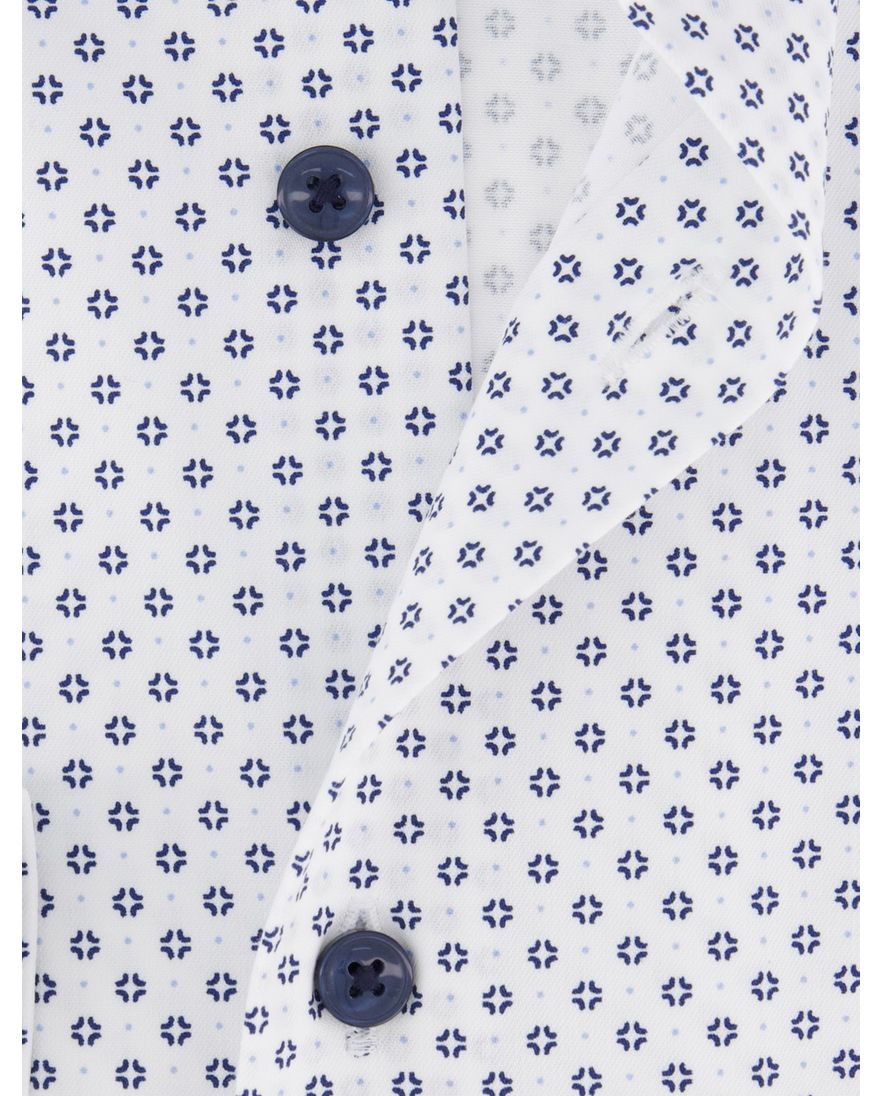 Olymp overhemd wit katoen normale fit geprint