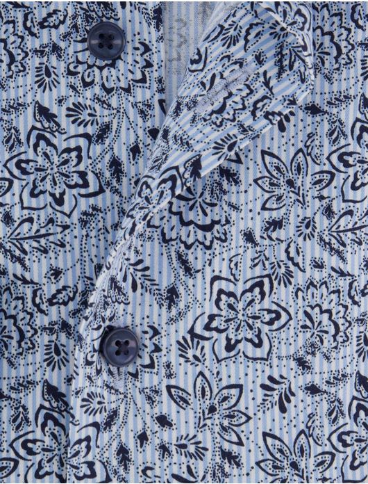 Olymp overhemd blauw modern fit geprint