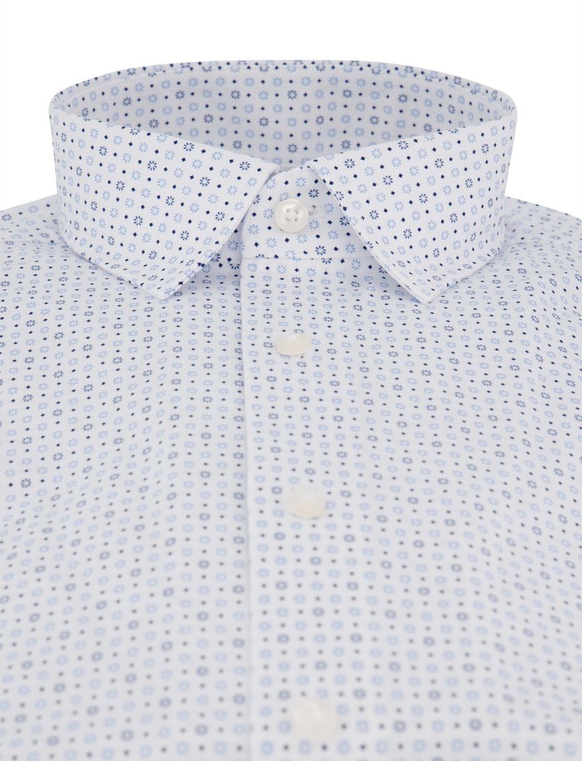 Olymp overhemd wit modern fit geprint lange mouw