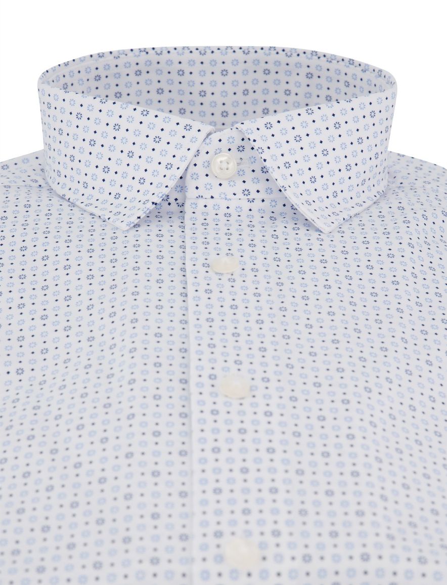 Olymp overhemd wit modern fit geprint