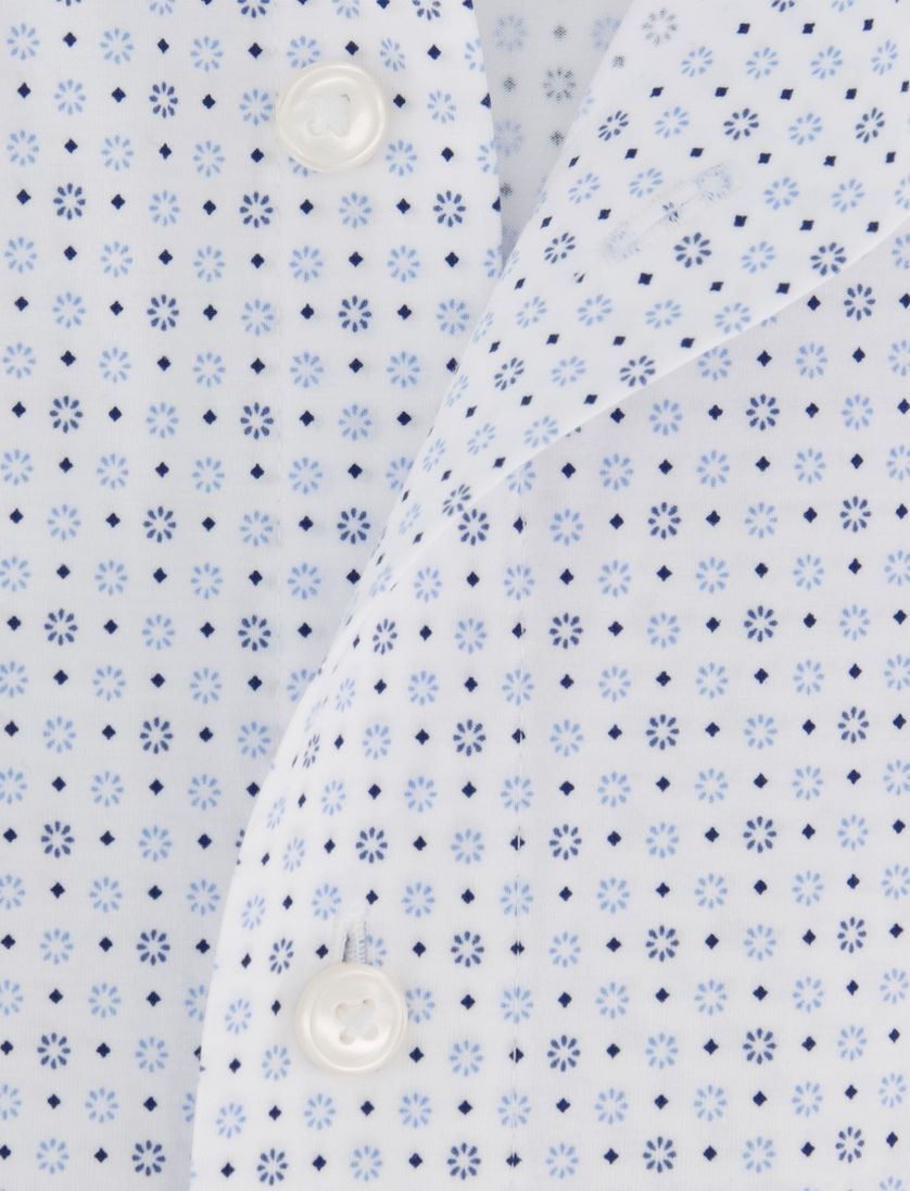 Olymp overhemd wit modern fit geprint lange mouw