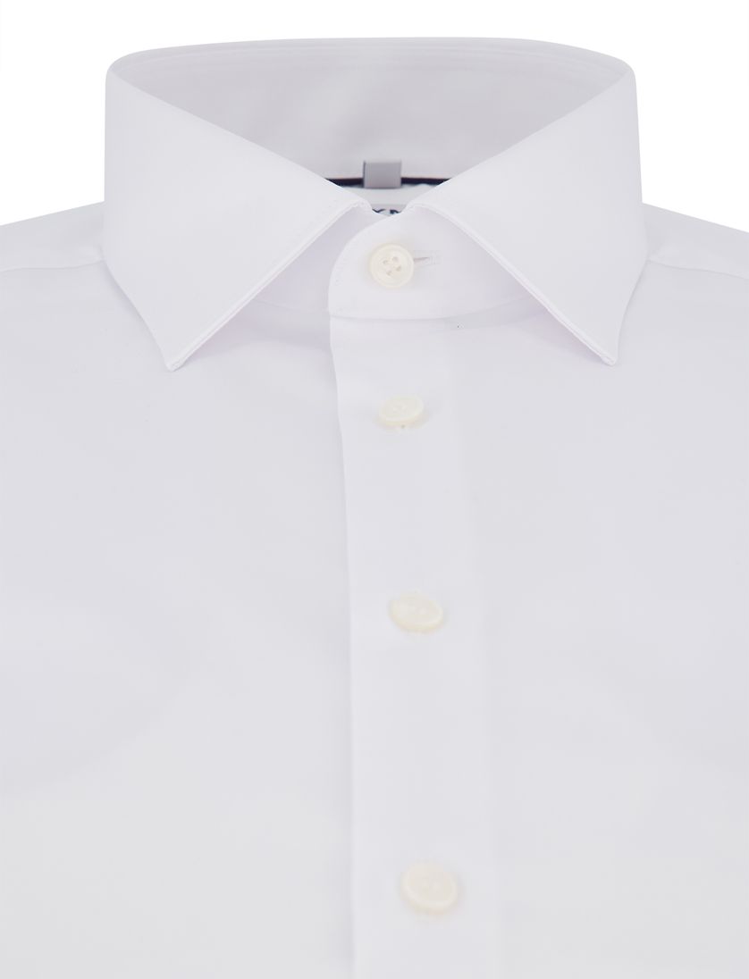katoenen Olymp overhemd effen wit slim fit