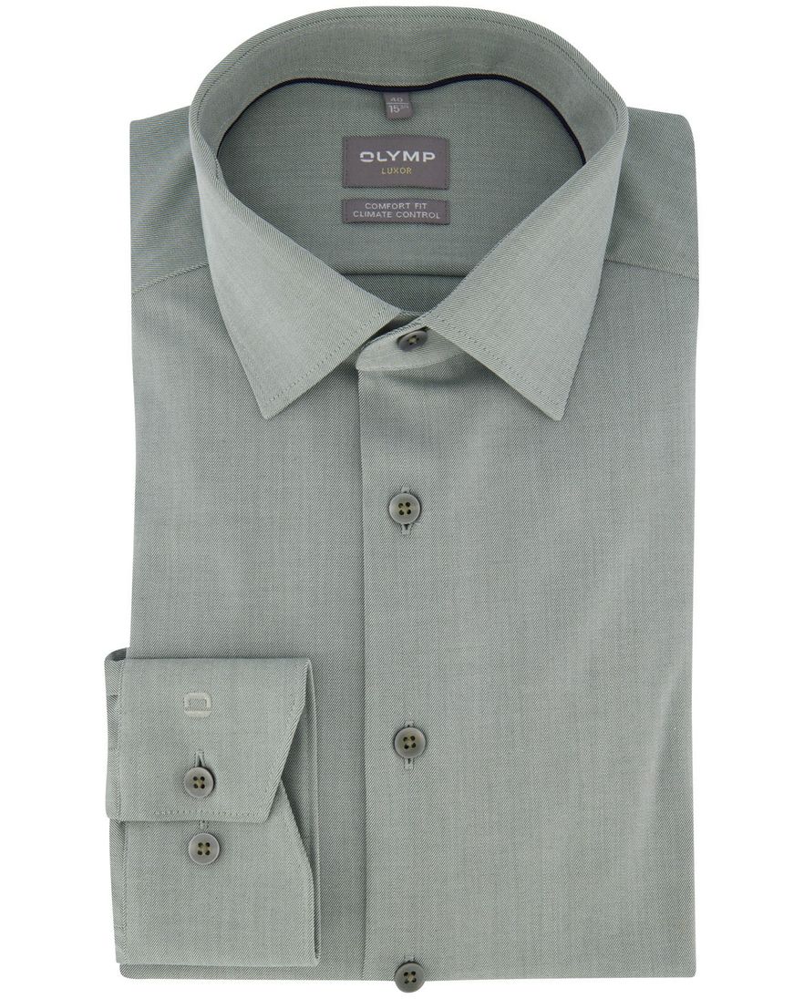 Comfort fit Olymp Luxor groen overhemd katoen
