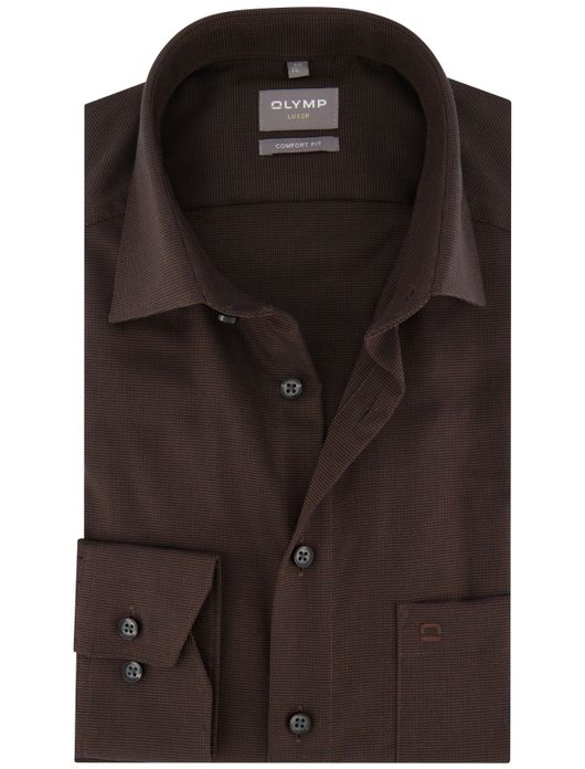 Olymp overhemd comfort fit bruin