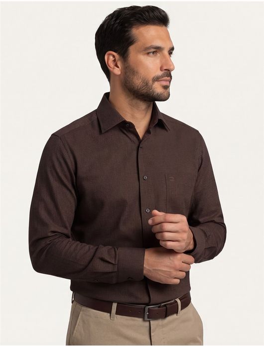 Olymp overhemd comfort fit bruin