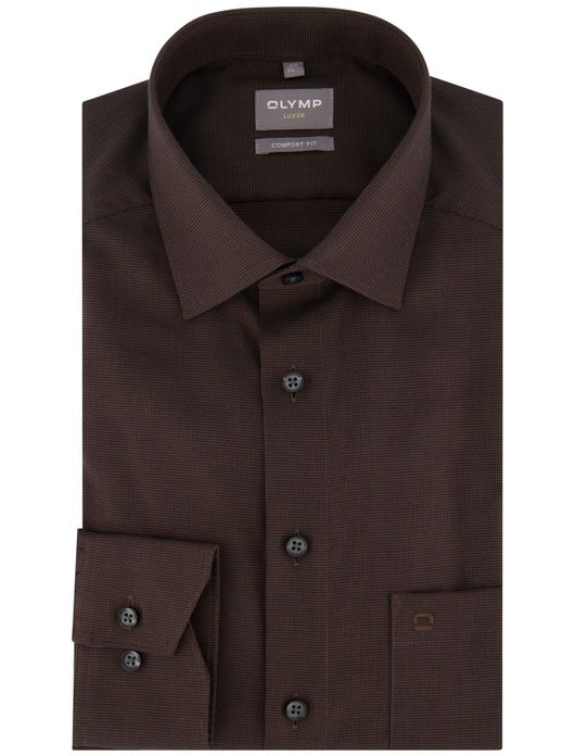 Olymp overhemd comfort fit bruin