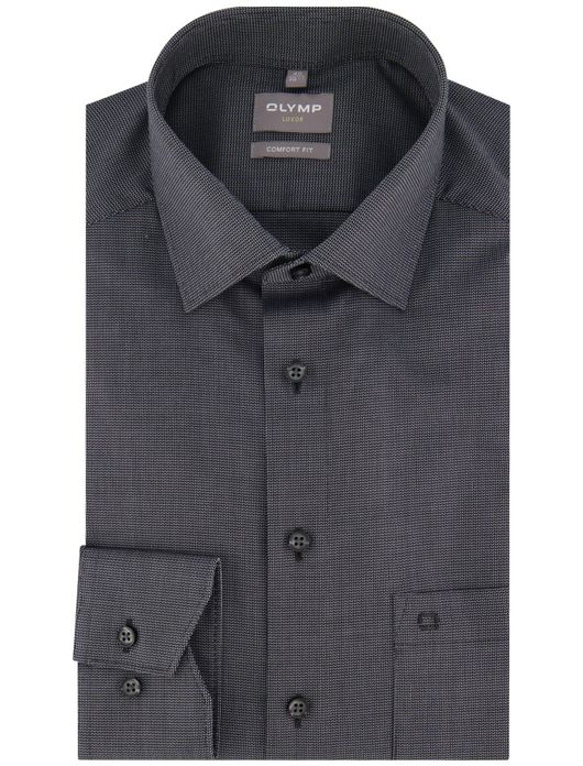 Olymp comfort fit overhemd grijs patroon