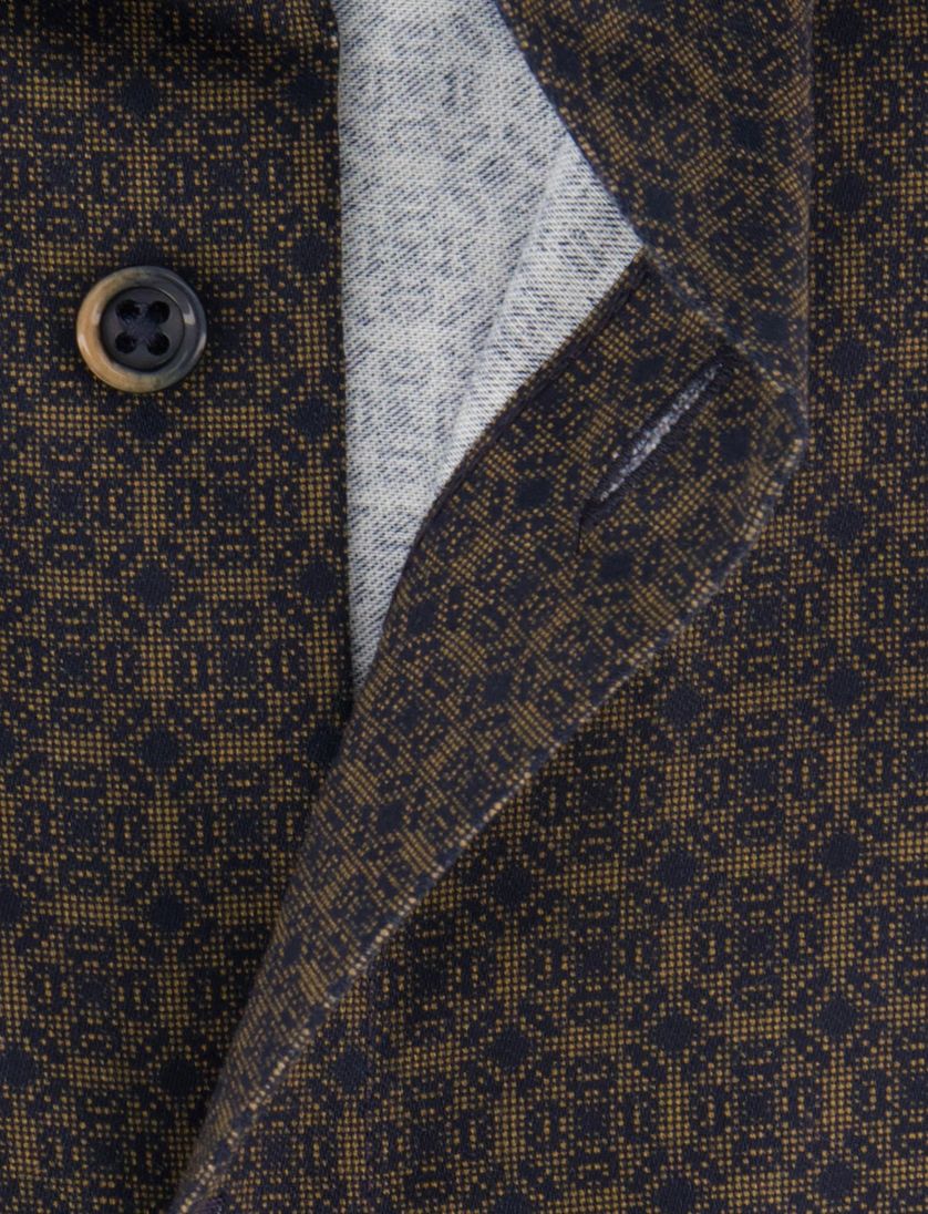 Olymp Comfort Fit overhemd strijkvrij bruin blauw geprint