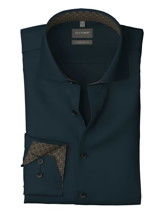 Olymp donkerblauw overhemd effen