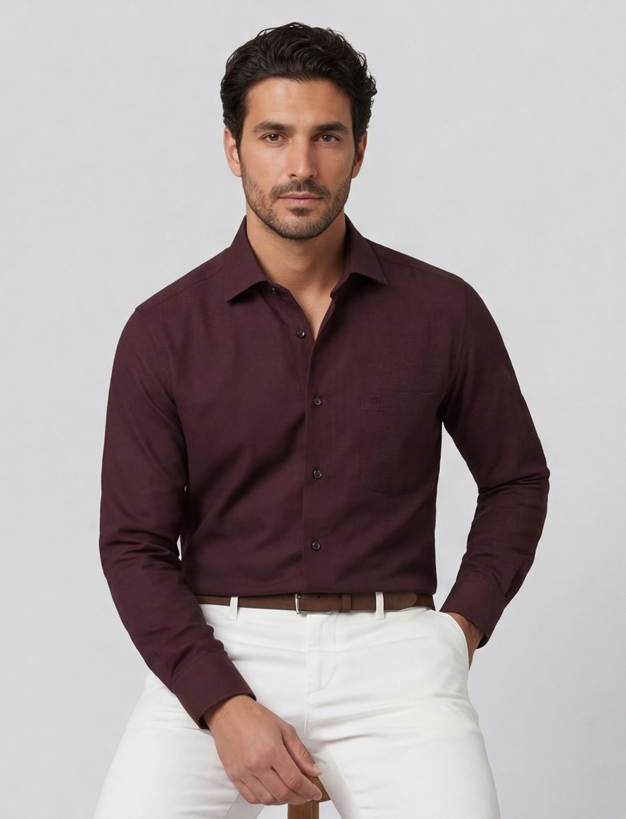 Olymp luxor modern fit overhemd bordeaux