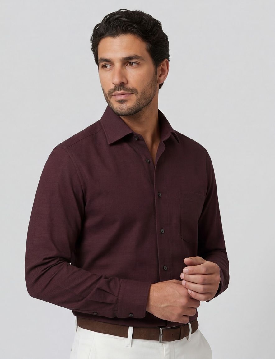 Olymp luxor modern fit overhemd bordeaux