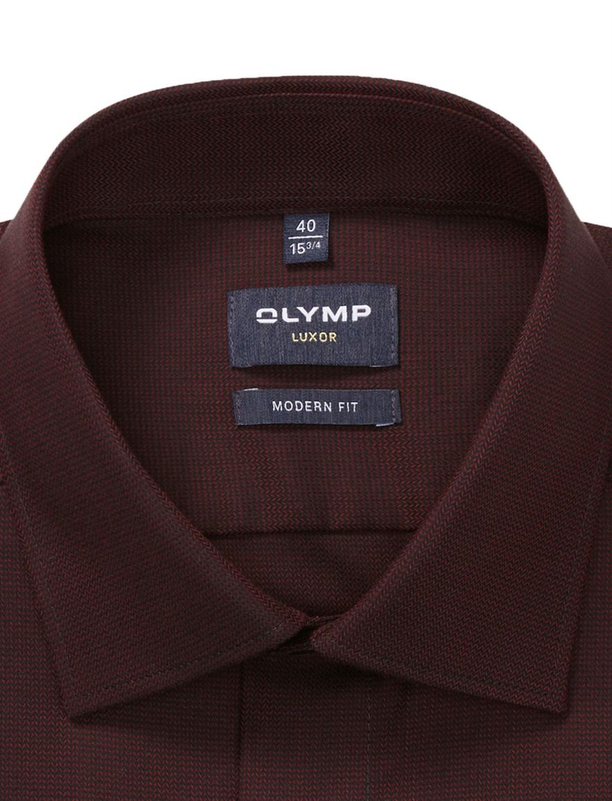 Olymp luxor modern fit overhemd bordeaux