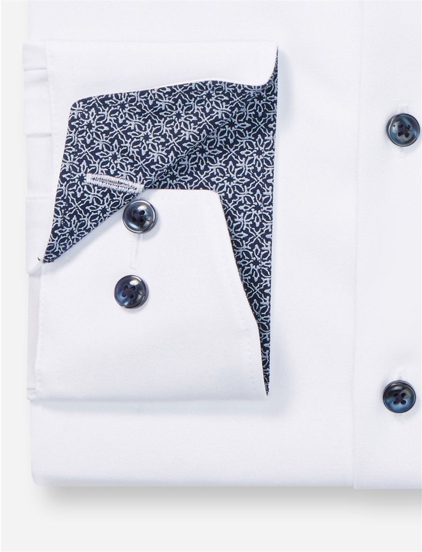 katoenen Olymp overhemd wit effen normale fit