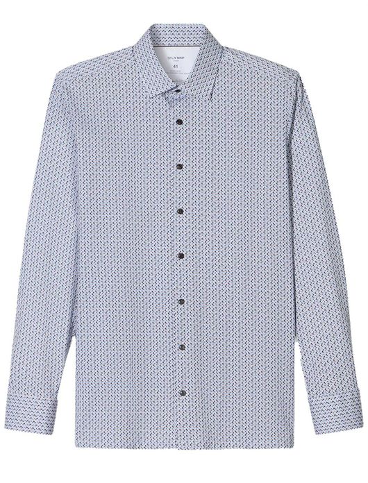 Olymp overhemd blauw geprint
