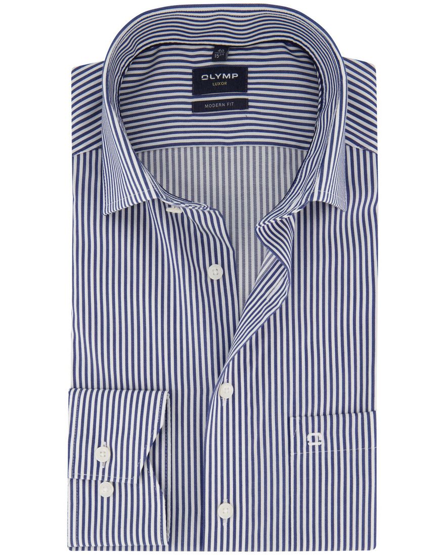 Olymp Luxor Modern Fit zakelijk overhemd donkerblauw