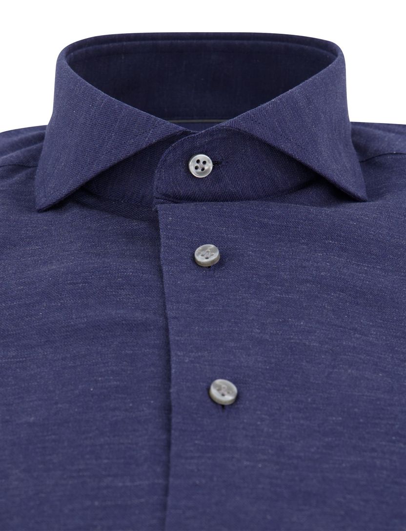 Thomas Maine overhemd donkerblauw effen