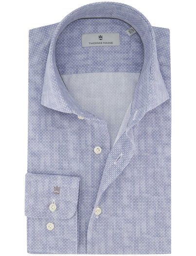 Thomas Maine Thomas Maine overhemd blauw katoen geprint