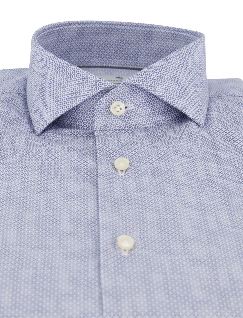 overhemd Thomas Maine blauw katoen geprint