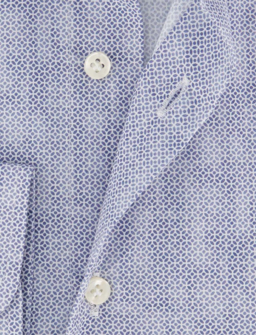 overhemd Thomas Maine blauw katoen geprint