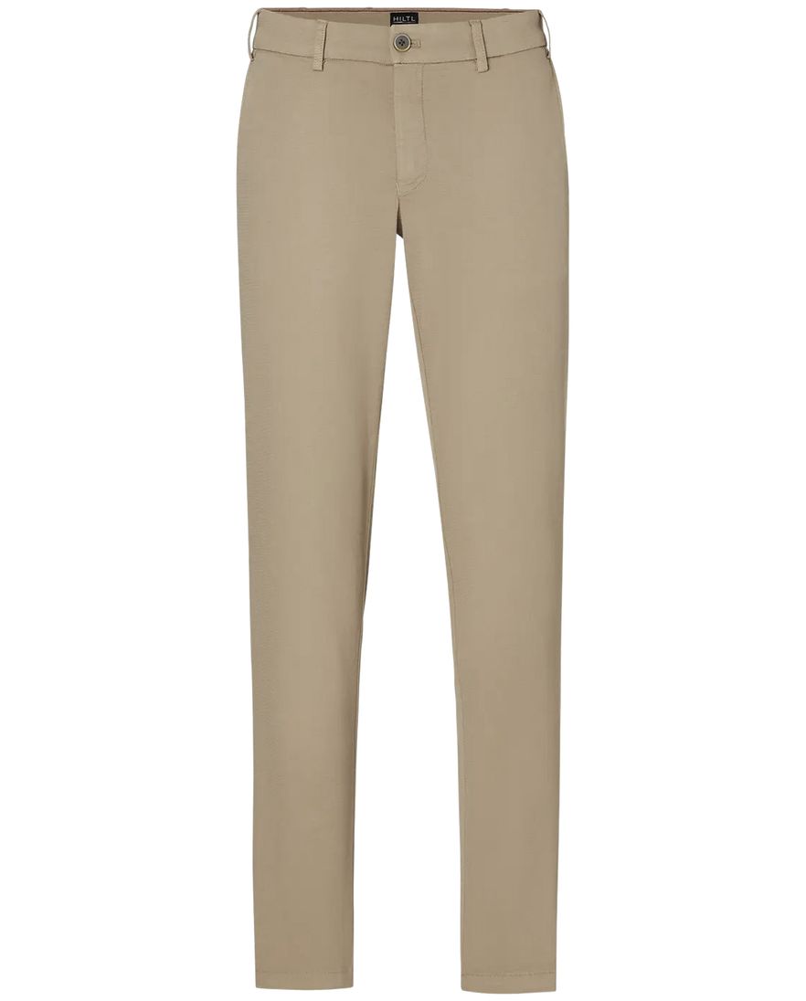 Hiltl Pantalon katoen beige effen normale fit flatfront