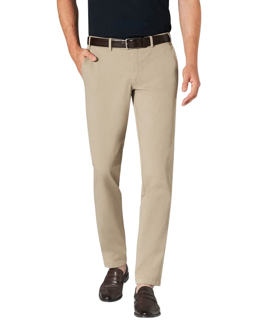 Hiltl Pantalon katoen beige effen normale fit flatfront