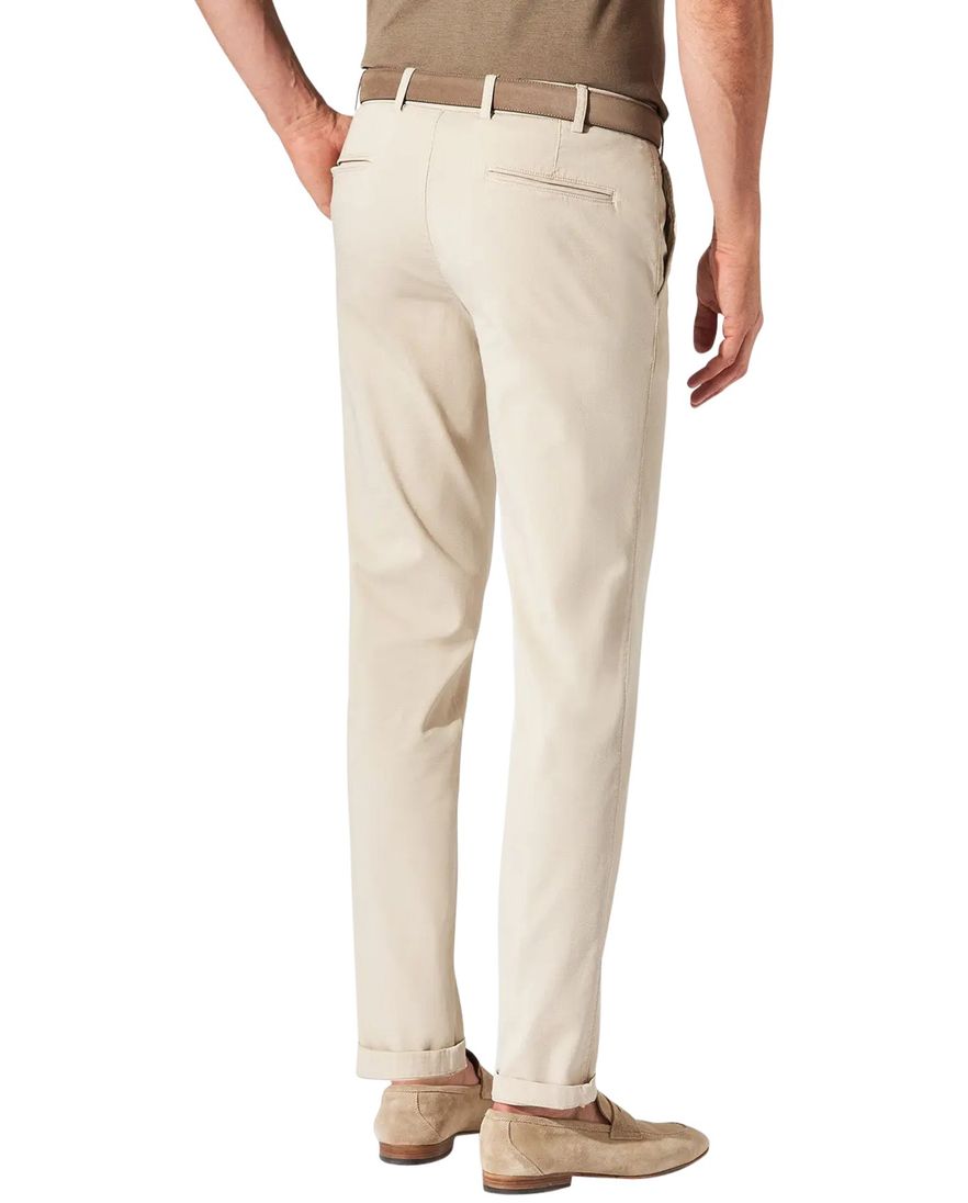 katoenen Hiltl Pantalon effen beige normale fit