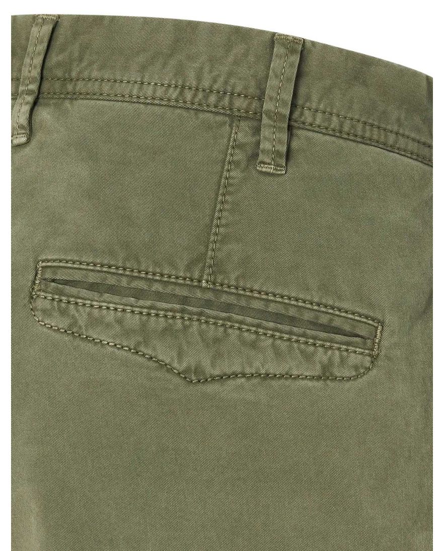 katoenen Hiltl Pantalon groen effen normale fit flatfront