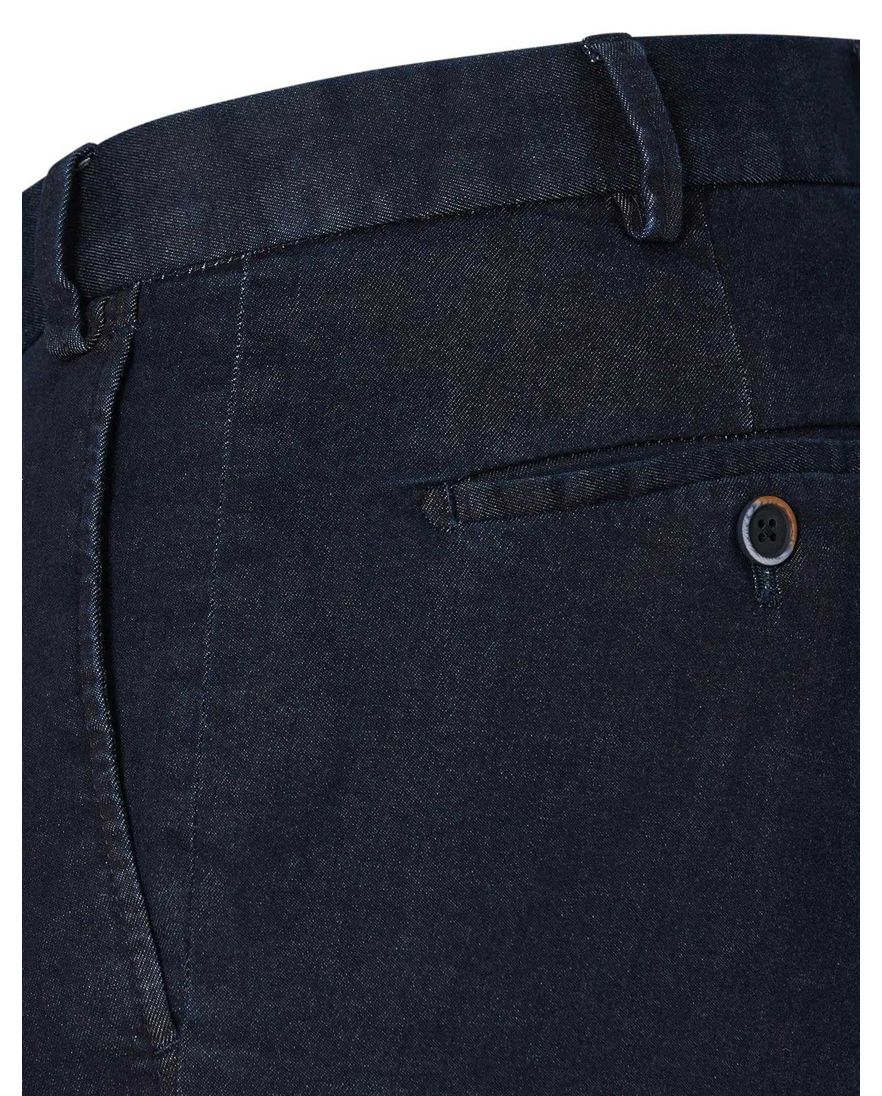 katoenen Hiltl Pantalon donkerblauw normale fit effen