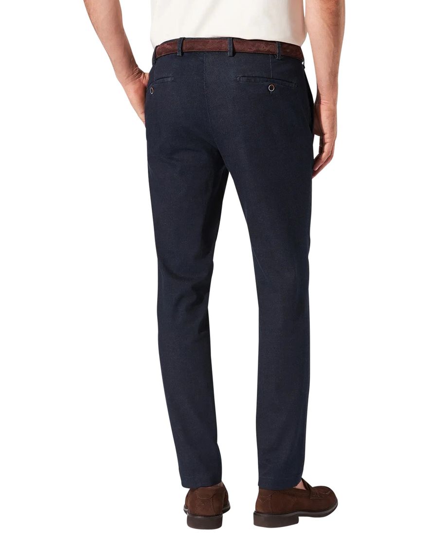 katoenen Hiltl Pantalon donkerblauw normale fit effen