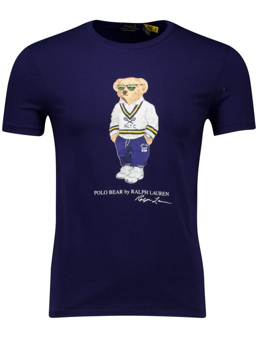 Polo Ralph Lauren T-shirt bear donkerblauw met opdruk