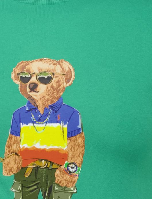 Polo Ralph Lauren T-shirt groen katoen met opdruk bear