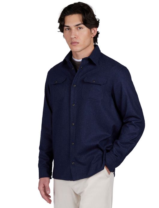 Paul & Shark overshirt donkerblauw wol