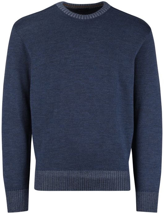 Paul & shark trui gemeleerd lamswol blauw wijde fit