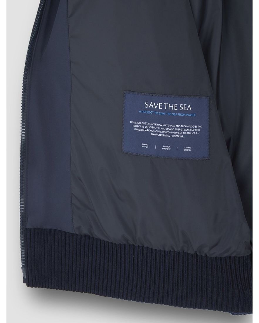 Paul & Shark tussenjas navy 4x4 Stretch hoge hals effen