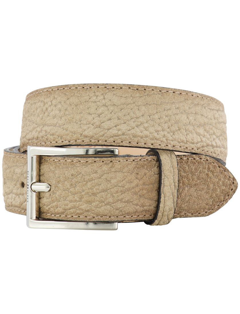 Leren riem Giorgio beige met structuur
