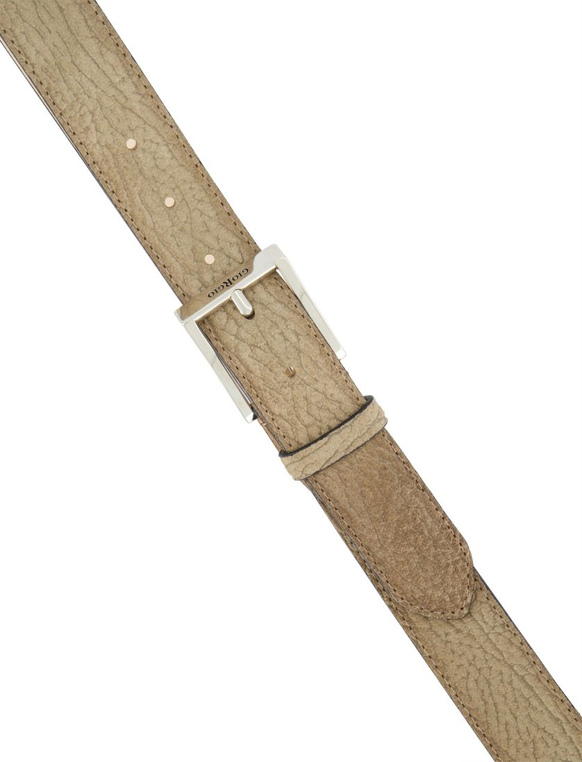 Leren riem Giorgio beige met structuur