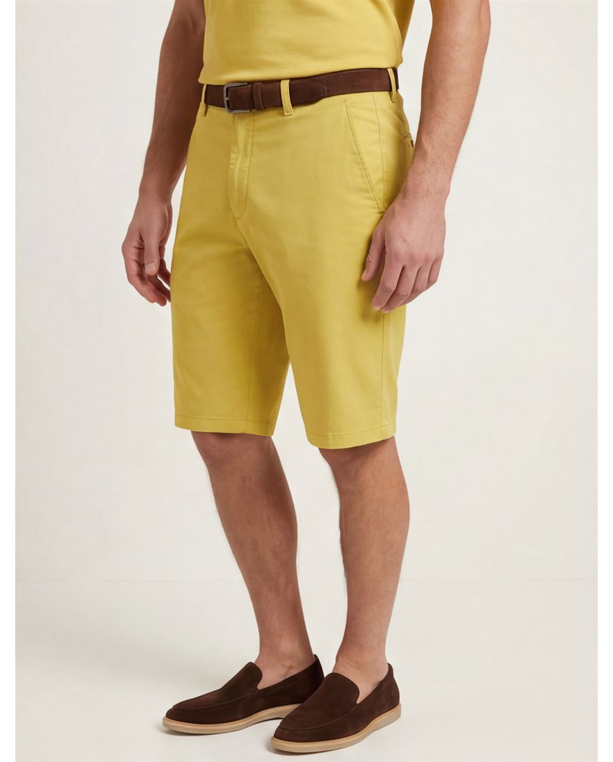 Meyer Bermuda geel B-palma regular fit effen